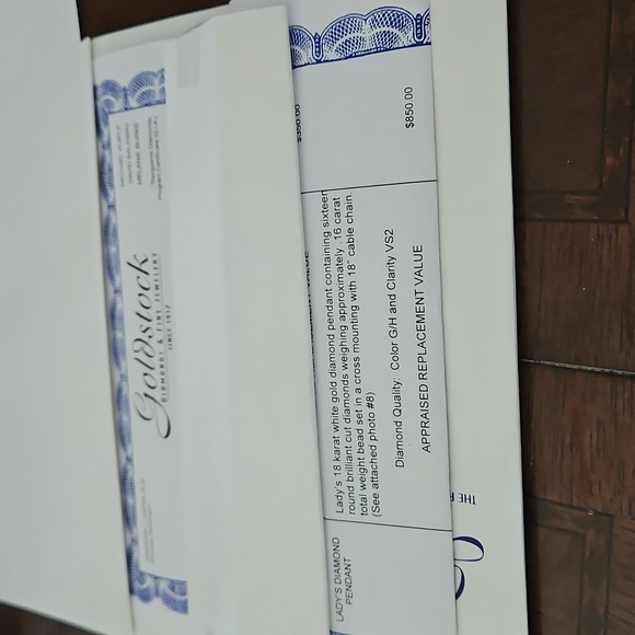 Women's 18kt White Gold Diamond Pendant Necklace, Bailey, Banks & Biddle - Picture 9 of 9